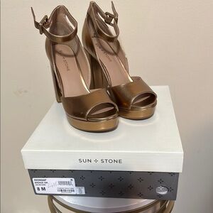 The Sun + Stone Women's Reeta Block Heel Platform Sandals